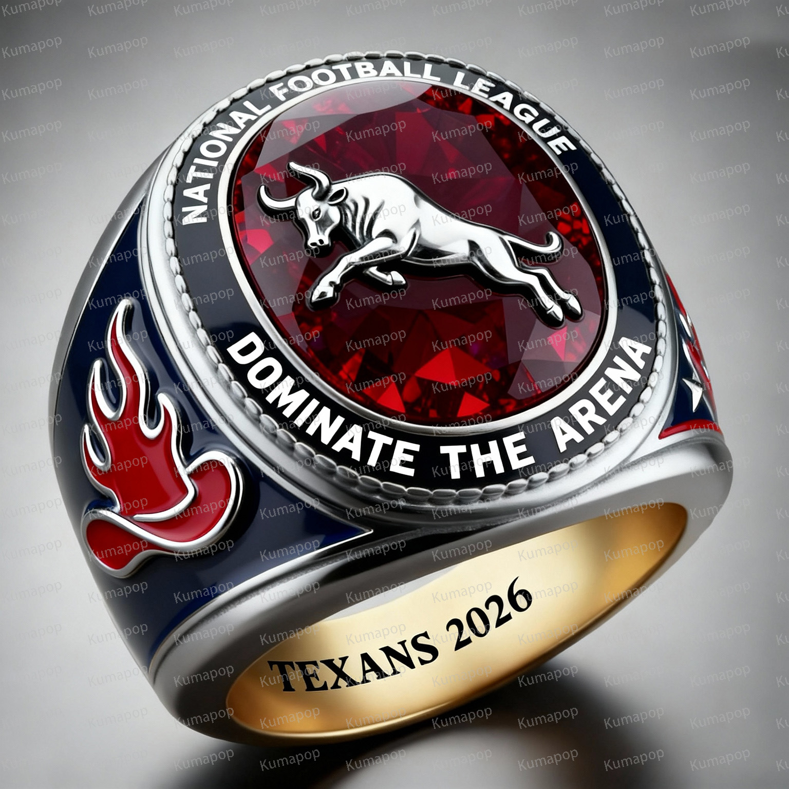 HOU BULL-CHARGE Texans Exclusive Custom Luxury Ring