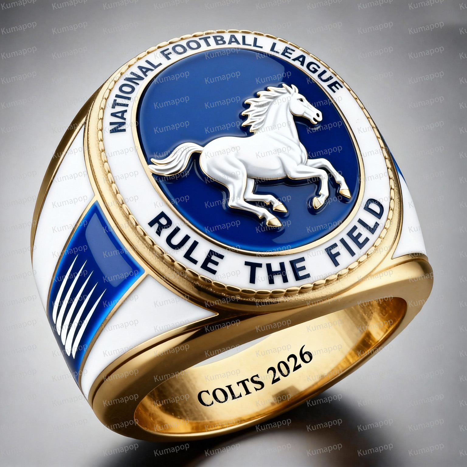 IND COLT-RUSH Colts Exclusive Custom Luxury Ring