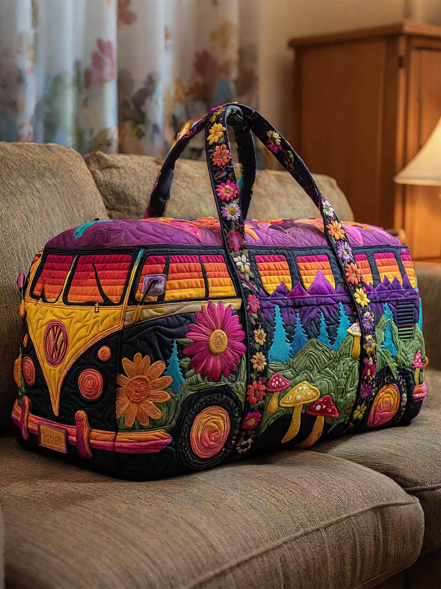 Hippie Van Quilted Duffle Bag