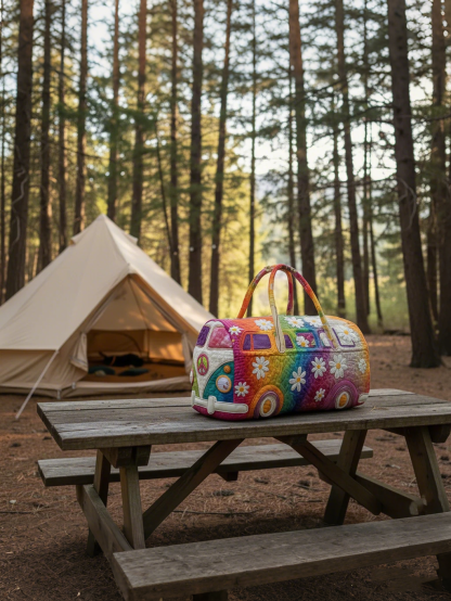 Hippie Journey Quilted Duffle Bag