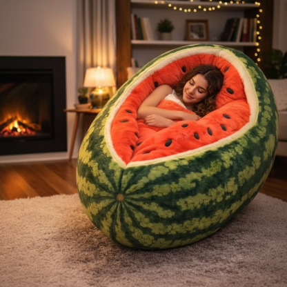 Playful Oversized Fruits Character Warm Fleece Wearable Sleeping Bag