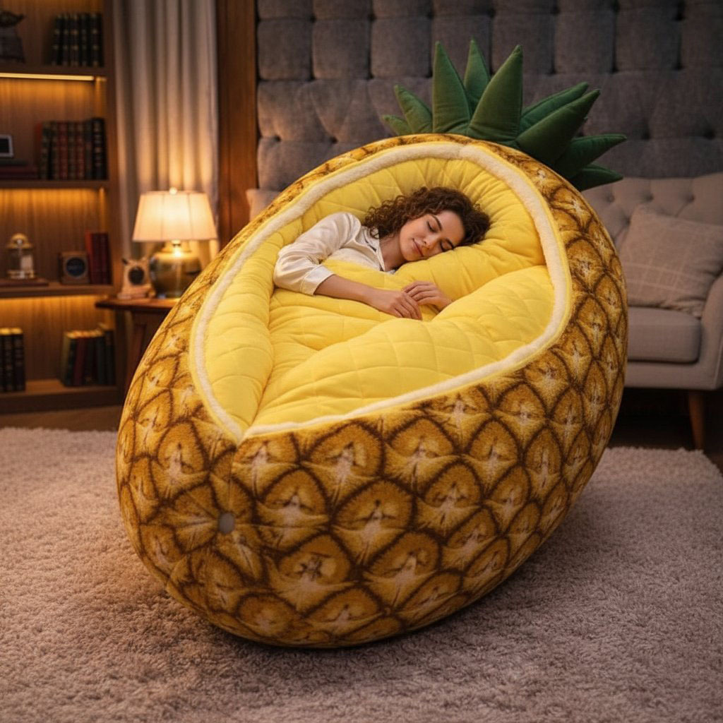 Playful Oversized Fruits Character Warm Fleece Wearable Sleeping Bag