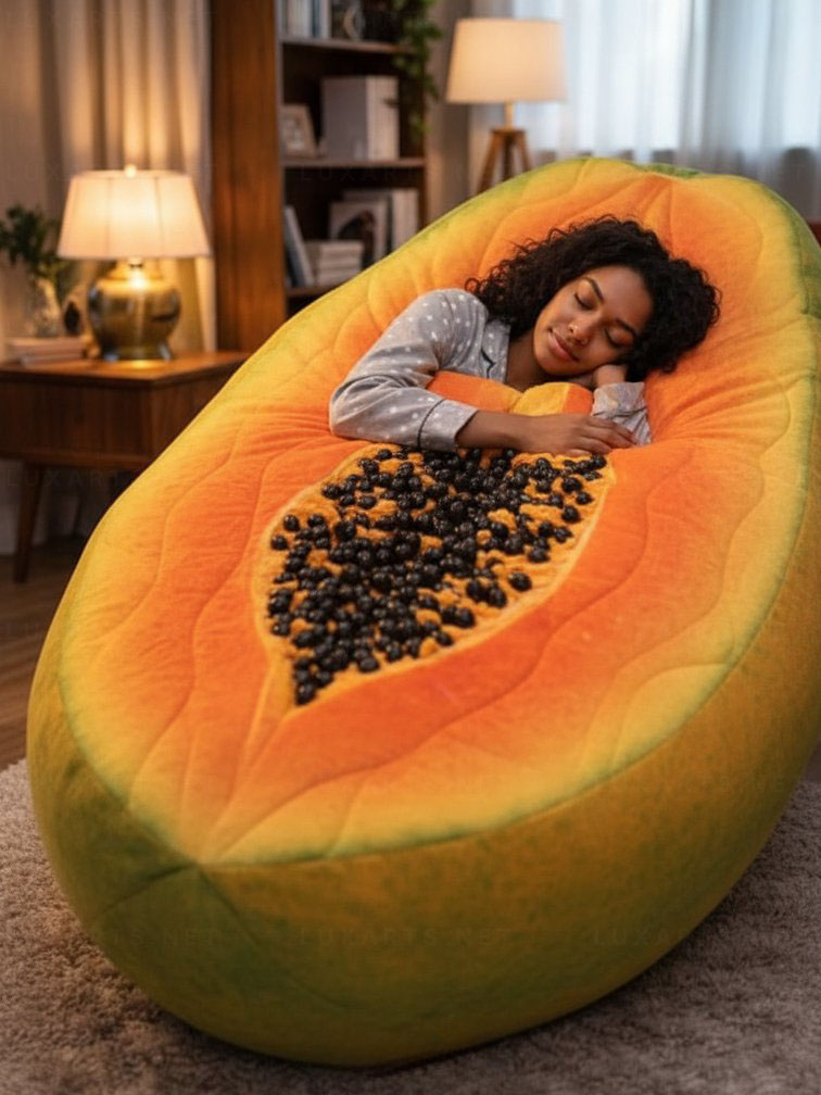 Playful Oversized Fruits Character Warm Fleece Wearable Sleeping Bag