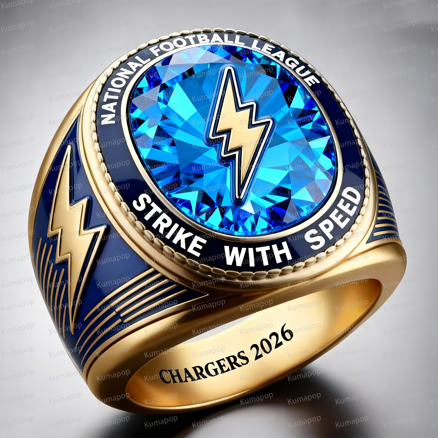 LAC LIGHTNING EDGE Chargers Exclusive Custom Luxury Ring