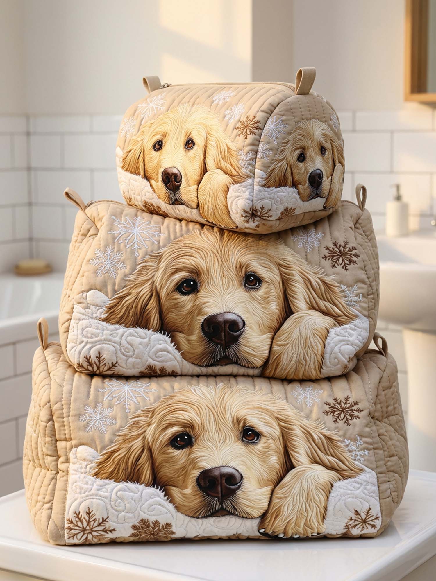 Cocker Spaniel Dog Cotton Quilted Cosmetic Bag