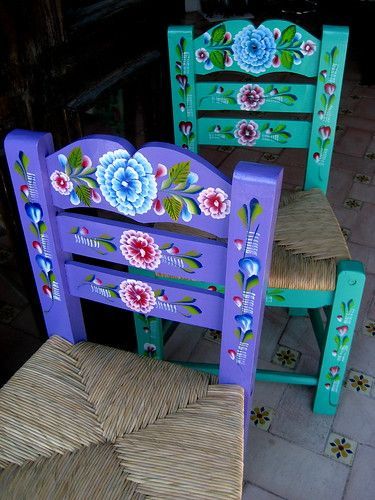 Hippie colorful Bohemian style circular garden pattern decorative armchair