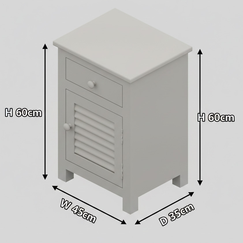 Hand-Painted Rajasthani Floral Wood Nightstand Storage Cabinet Locker