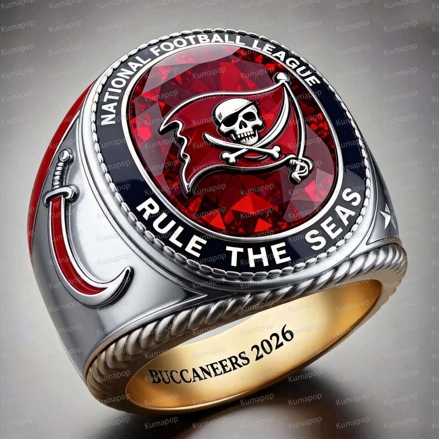 TB BLOOD-RUSH Buccaneers Exclusive Custom Luxury Ring