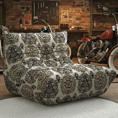 Vintage Floral Pattern Soft Upholstered Lazy Floor Bean Bag Chair