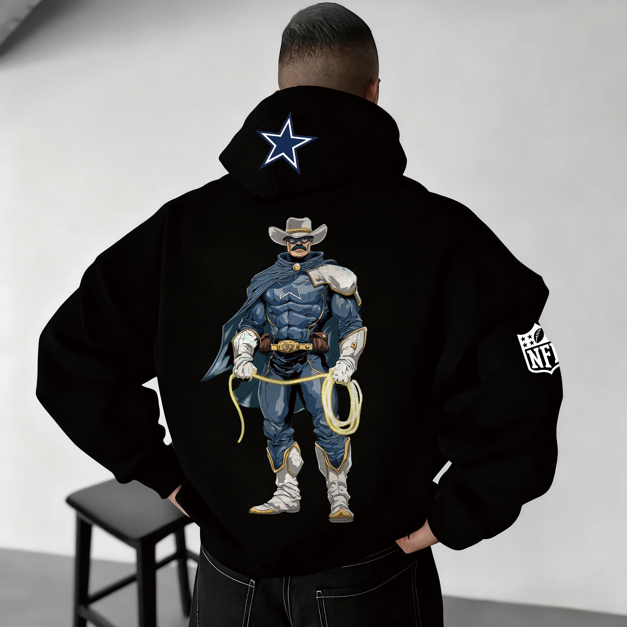 Superhero Cowboy Graphic Hoodie