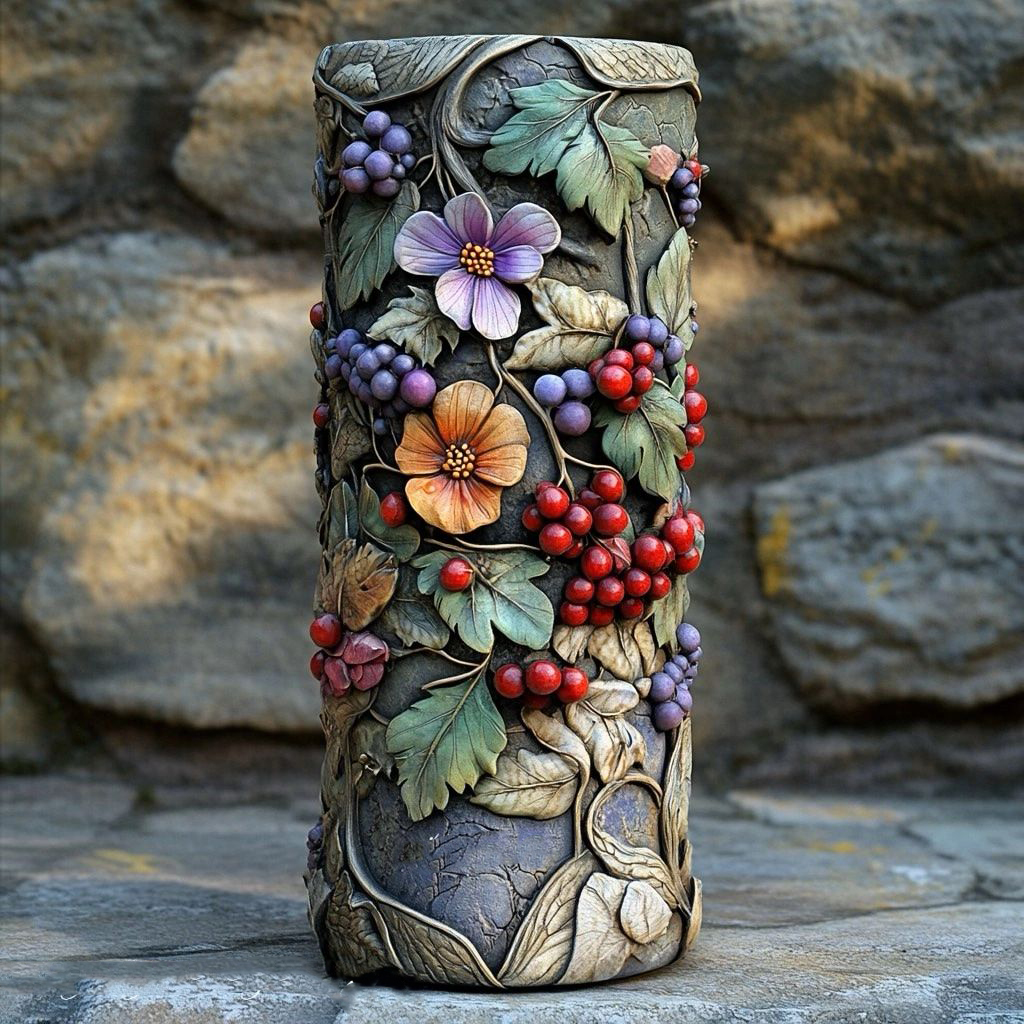 The Enchanted Vine: Artisan 3D Floral & Grape Relief Organizer