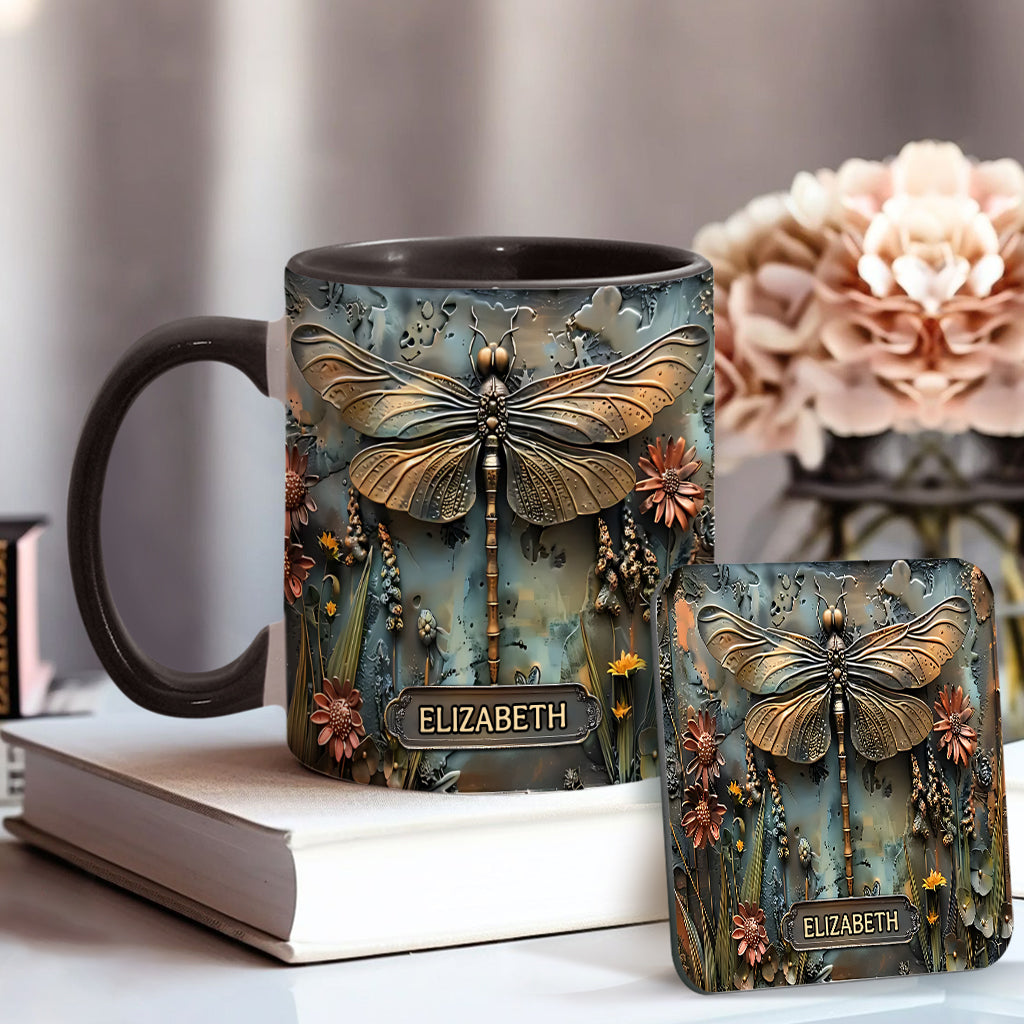 Vintage 3D Steampunk Dragonfly Ceramic Coffee Mug