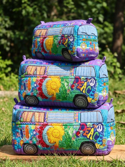 Hippie LOVE Rainbow Cotton Quilted Cosmetic Bag