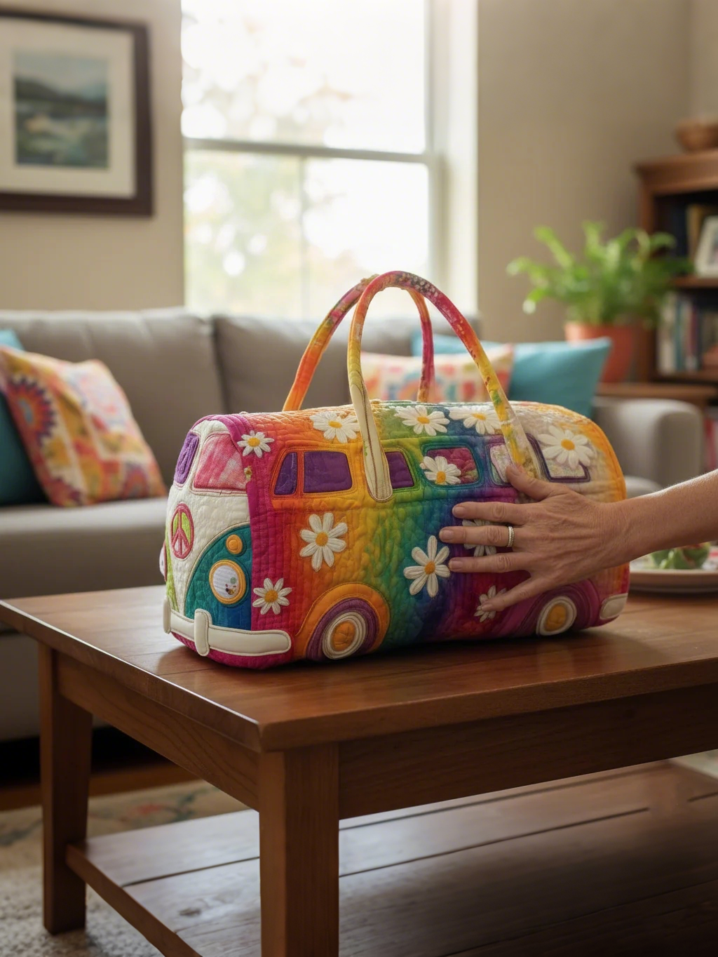 Hippie Journey Quilted Duffle Bag