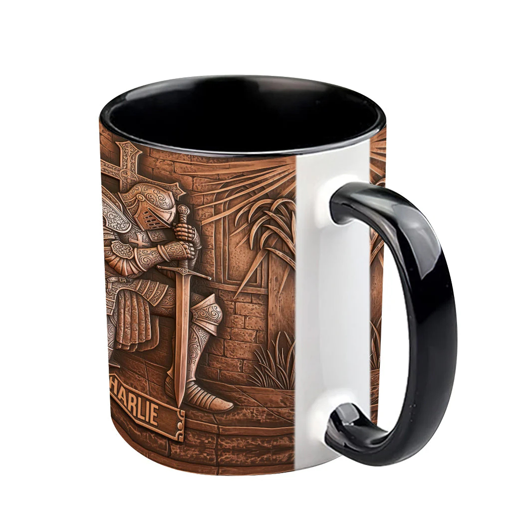 Medieval Retro 3D Knight Embossed Personalized Ceramic Coffee Mug