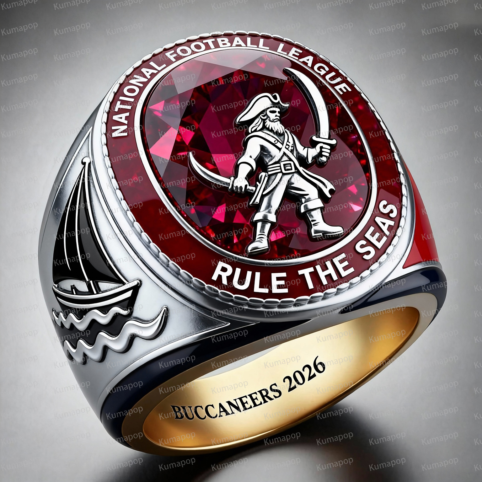 TB BLOOD-RUSH Buccaneers Exclusive Custom Luxury Ring
