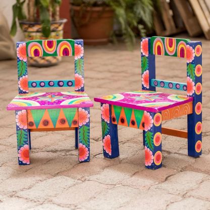 Hippie colorful Bohemian style circular garden pattern decorative armchair