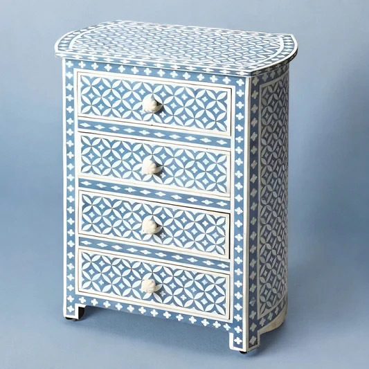 Bone inlay Geometric Bedside