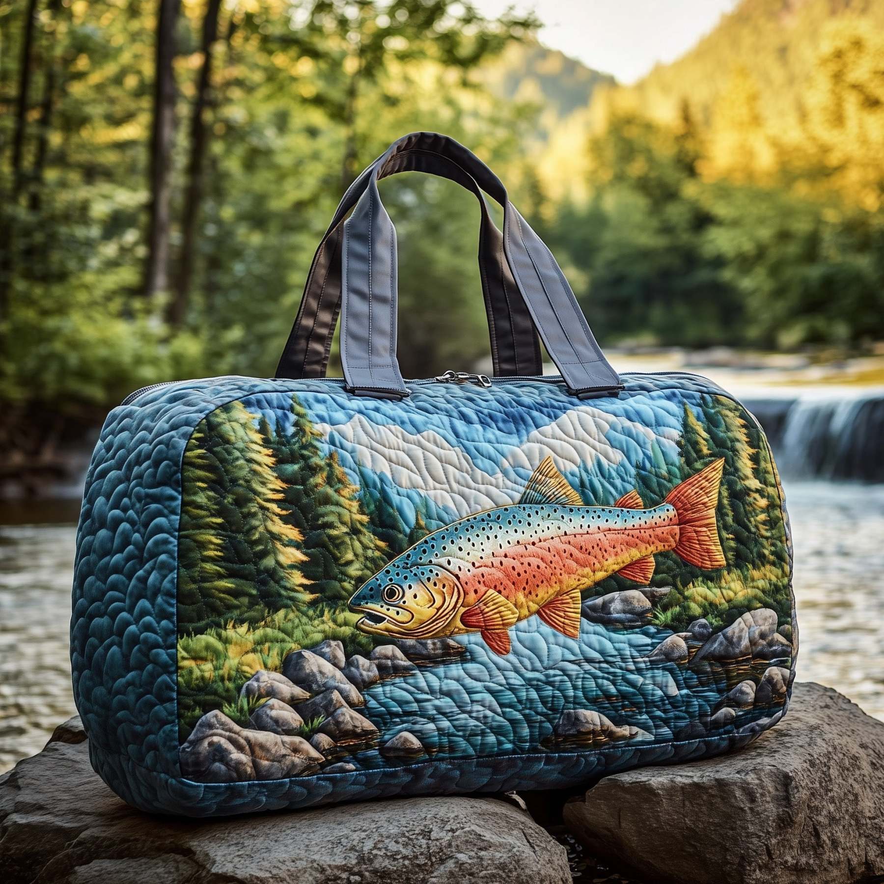 Fishing Moment Quilted Duffle Bag GFTOHD11227