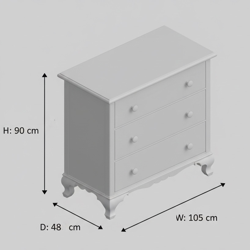 Bohemian Hand-Painted Floral Pink Wood Three Drawer Storage Locker