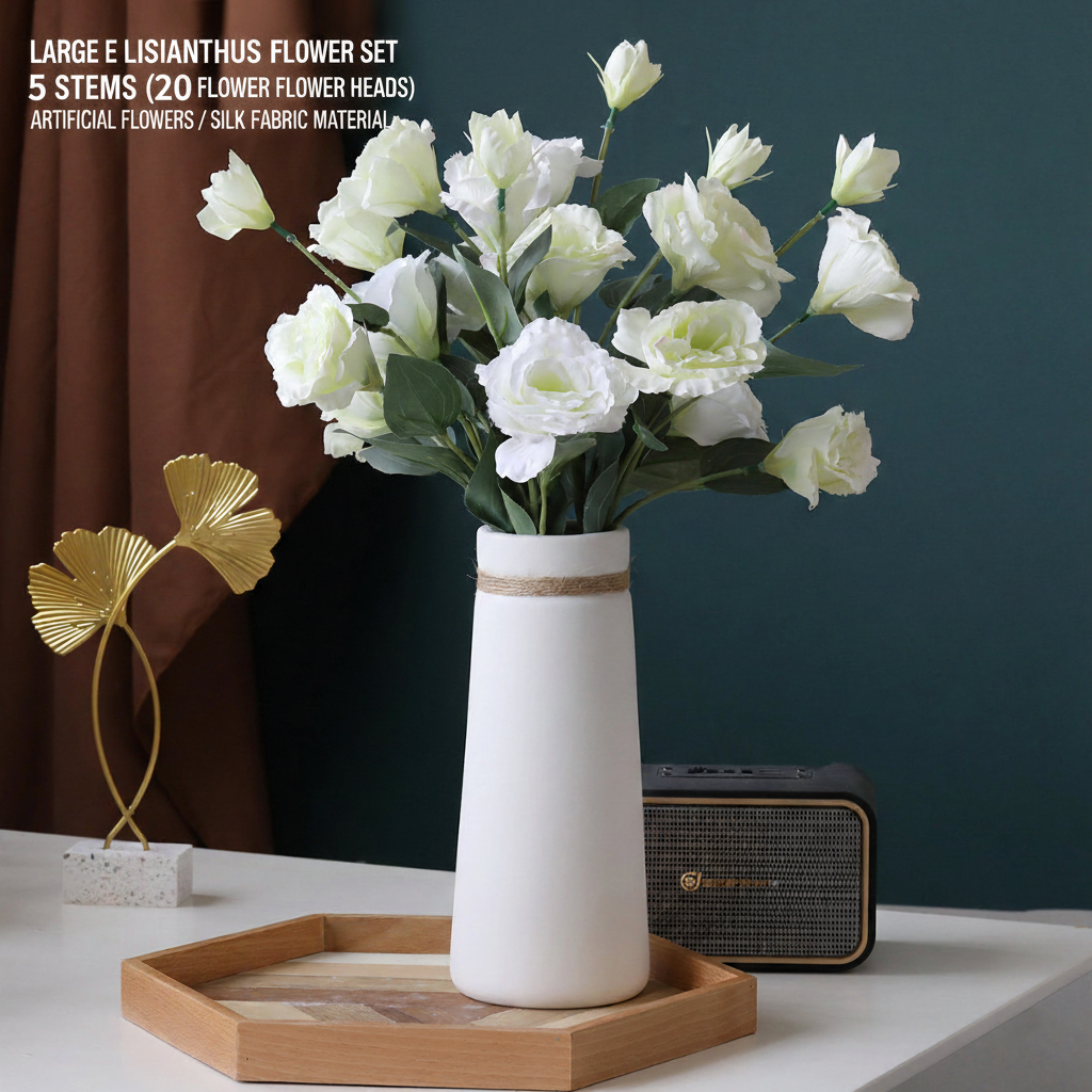 Minimalist Matte White Ceramic Flower Arrangement Home Decor Tall Vase