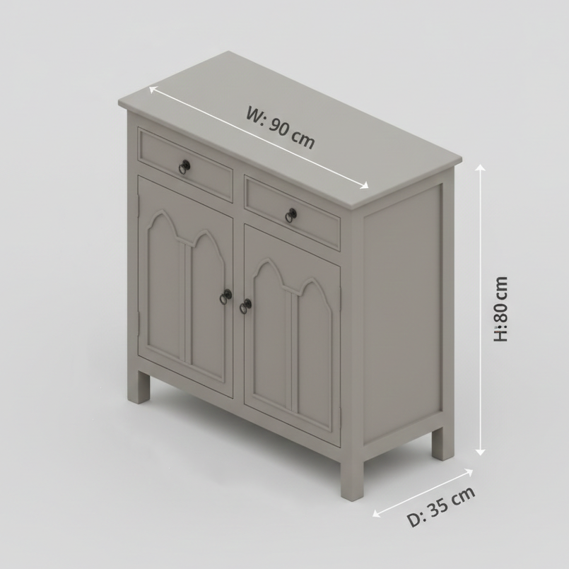 Bohemian Vintage Hand-Painted Floral Carved Wood Accent Storage Locker