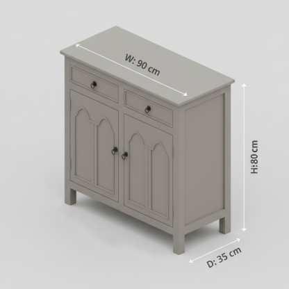 Bohemian Vintage Hand-Painted Floral Carved Wood Accent Storage Locker