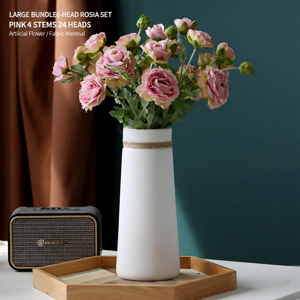 Minimalist Matte White Ceramic Flower Arrangement Home Decor Tall Vase