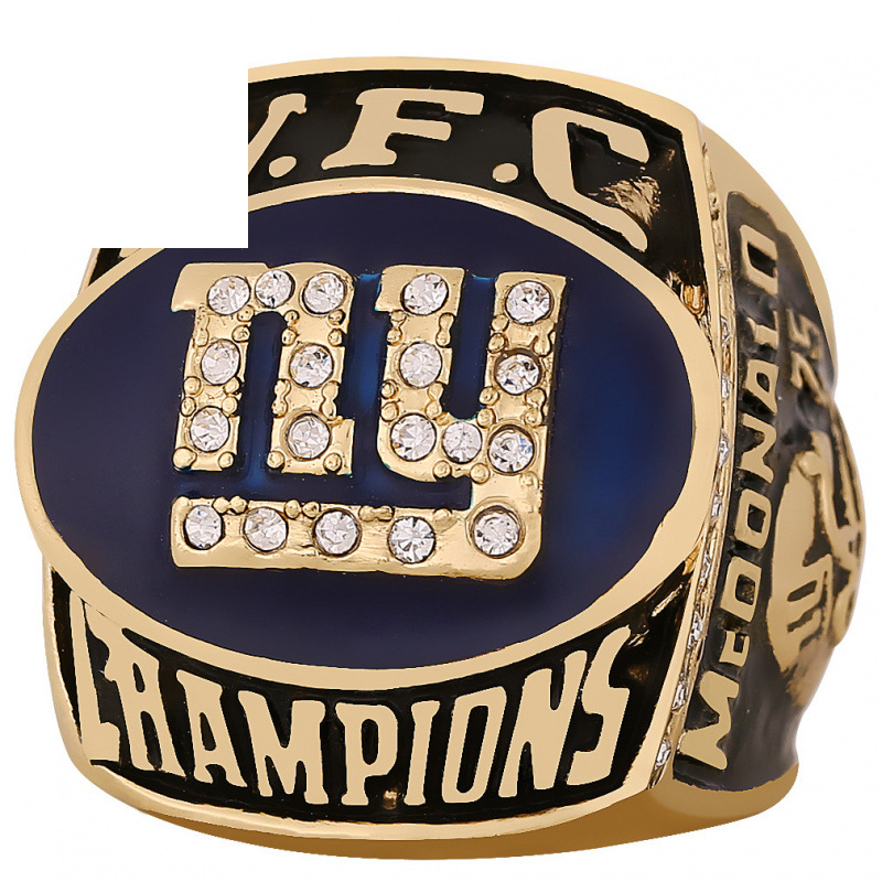Classic Blue and Gold Football Team Victory Ring