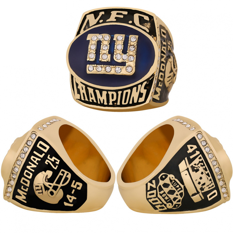 Classic Blue and Gold Football Team Victory Ring