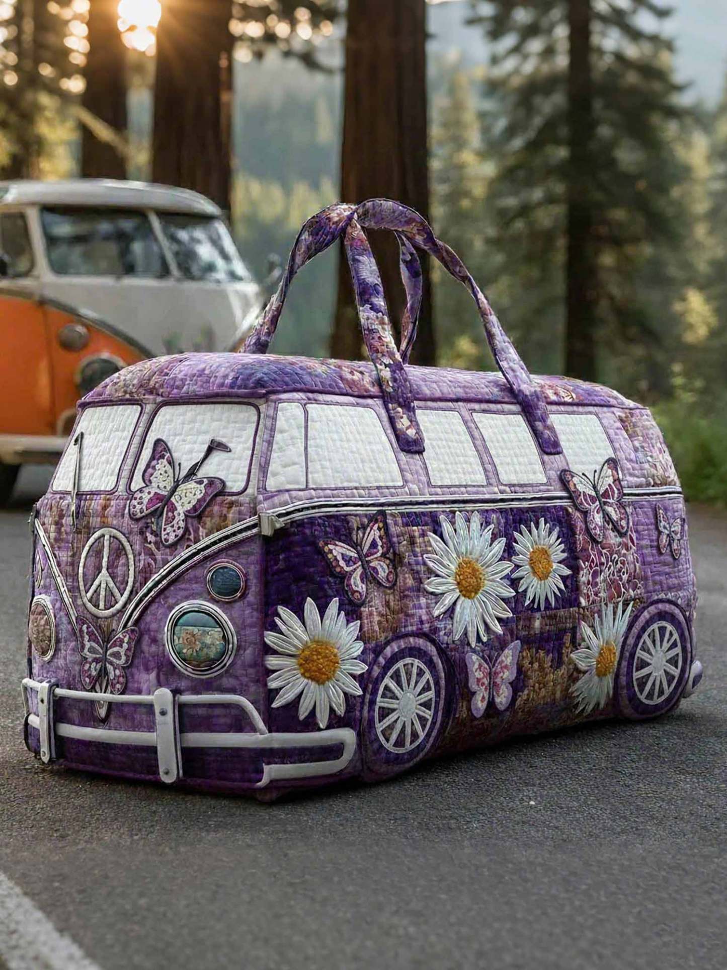 Hippie Van Quilted Duffle Bag
