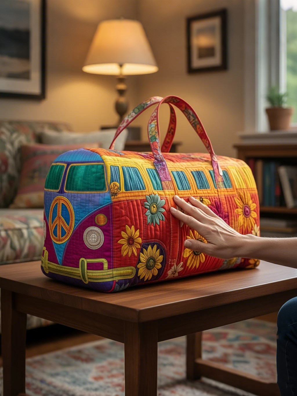 Hippie Van Quilted Duffle Bag