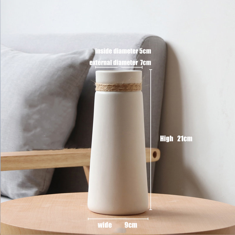 Minimalist Matte White Ceramic Flower Arrangement Home Decor Tall Vase