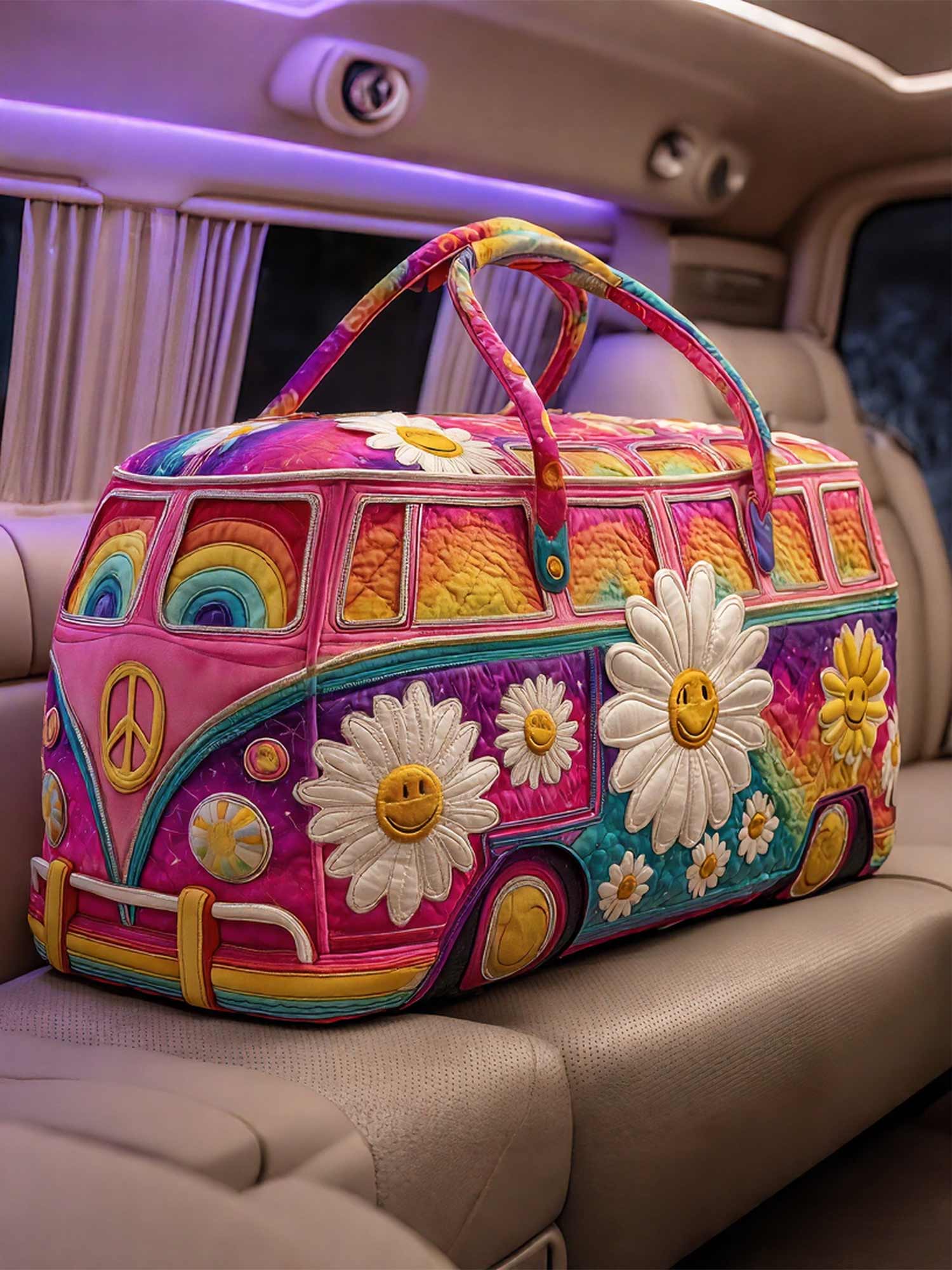 Hippie Van Quilted Duffle Bag