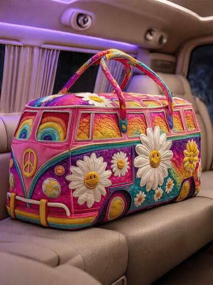 Hippie Van Quilted Duffle Bag