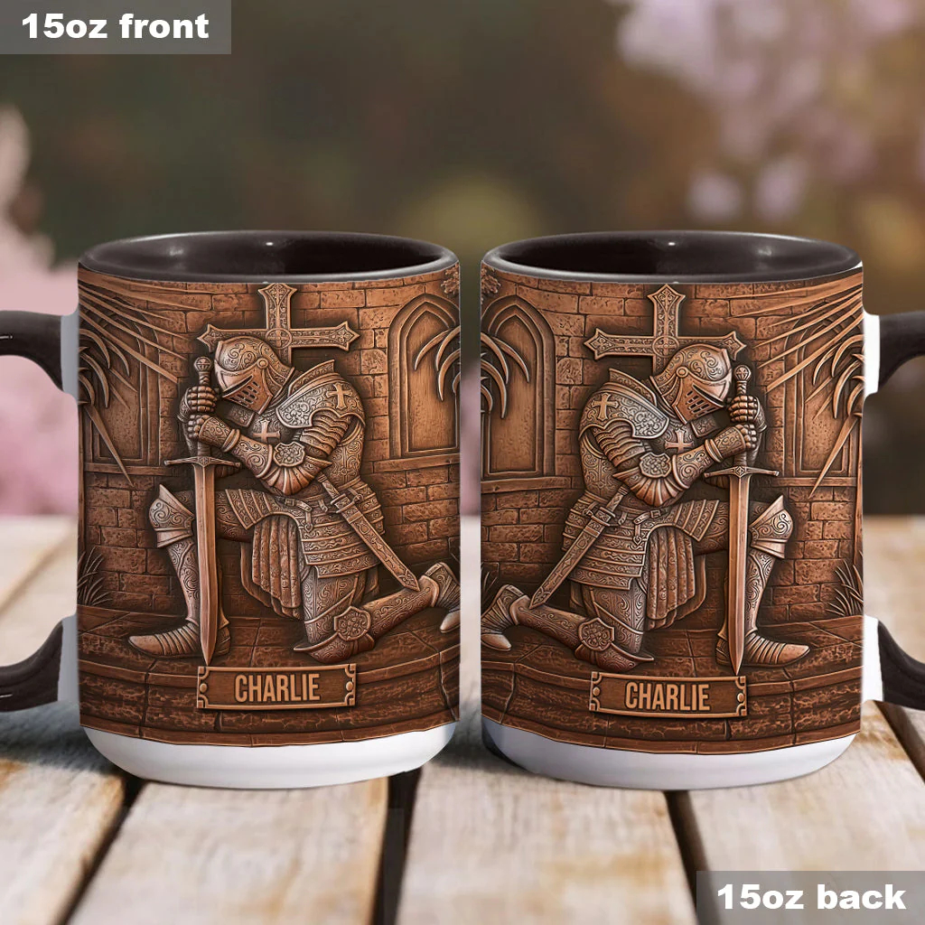 Medieval Retro 3D Knight Embossed Personalized Ceramic Coffee Mug