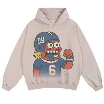 "New York cartoon hooded zipper hoodie"