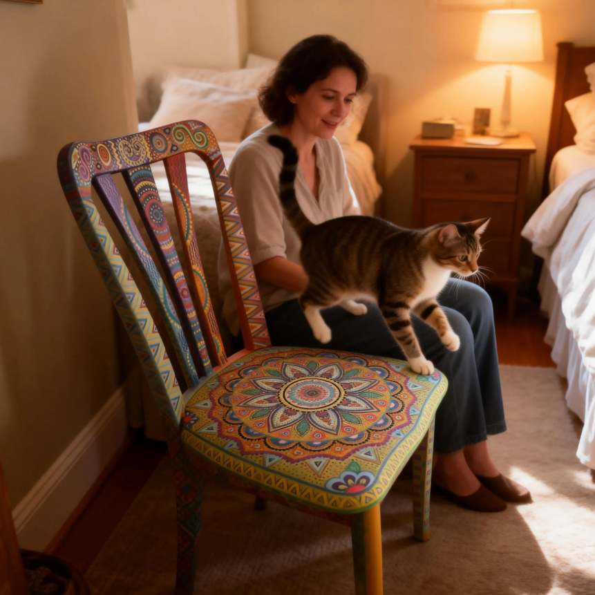 Hand-Painted Bohemian Statement Chair