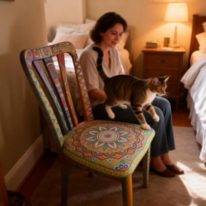 Hand-Painted Bohemian Statement Chair