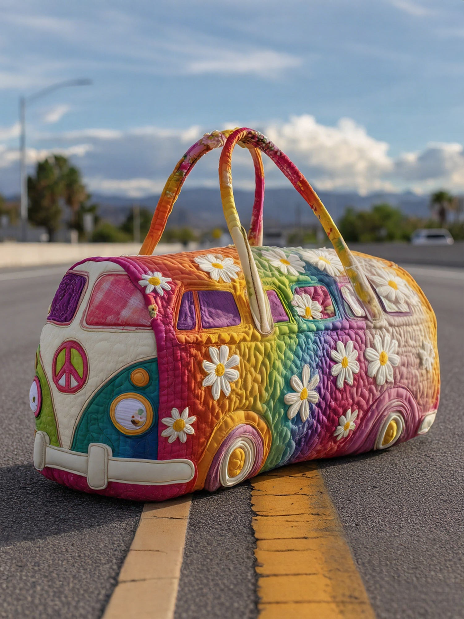 Hippie Journey Quilted Duffle Bag