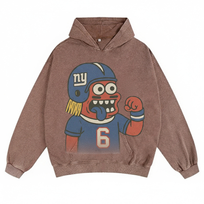 "New York cartoon hooded zipper hoodie"