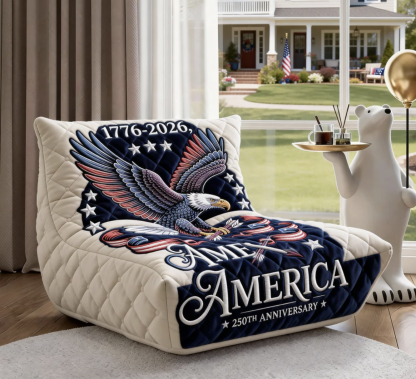 Patriotic Quilted American Eagle Anniversary Theme Blue Fabric Locker