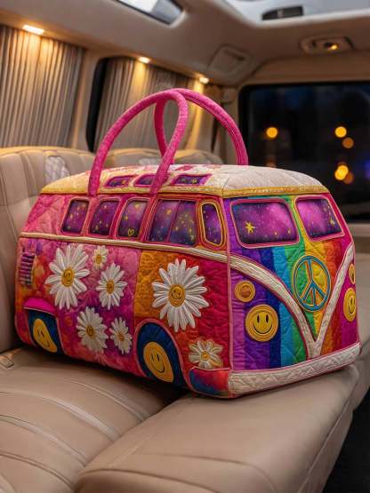 Hippie Van  Quilted Duffle Bag