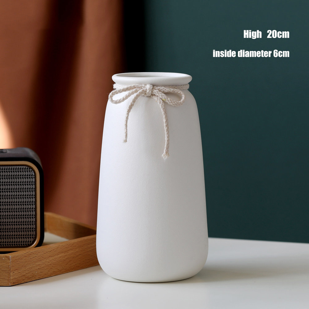 Minimalist Matte White Ceramic Flower Arrangement Home Decor Tall Vase