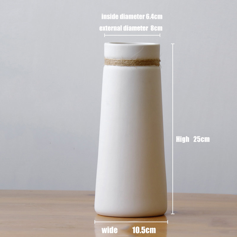 Minimalist Matte White Ceramic Flower Arrangement Home Decor Tall Vase