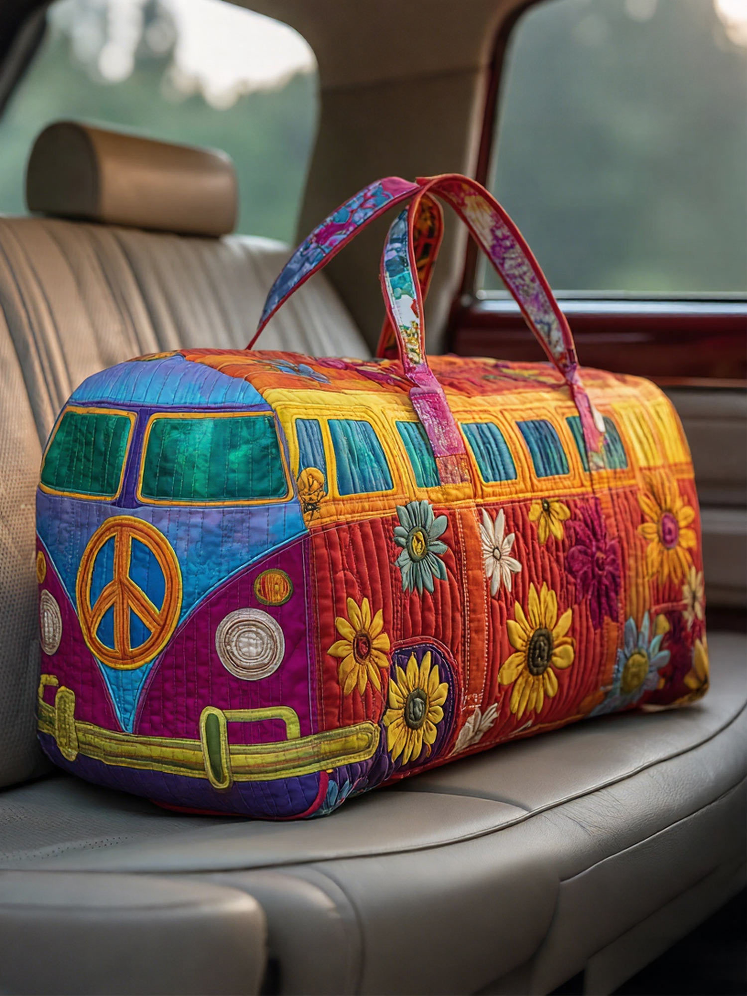 Hippie Van Quilted Duffle Bag