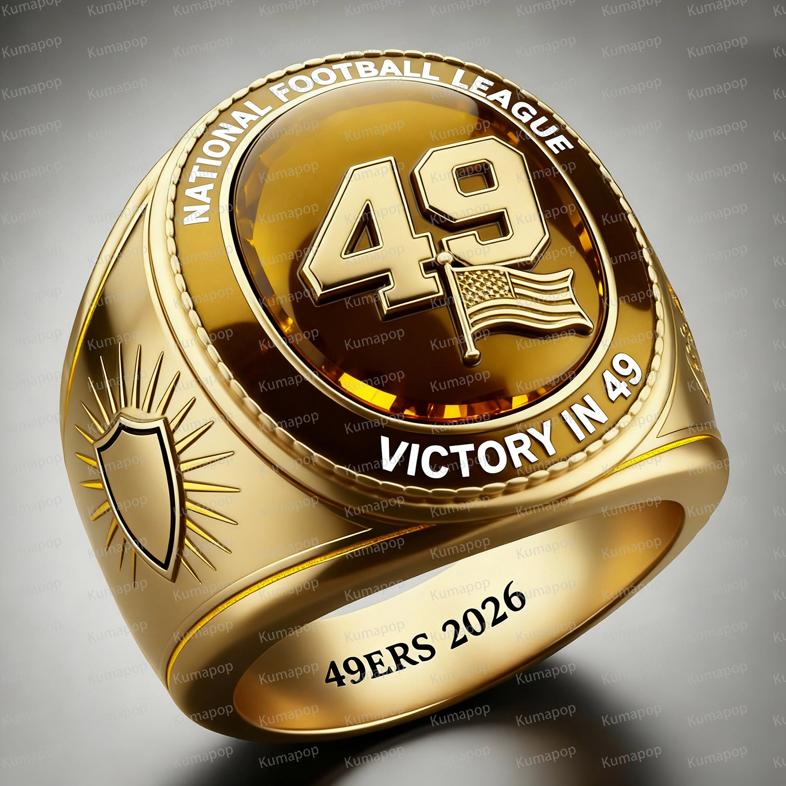 SF GOLD-RUSH 49ers Exclusive Custom Luxury Ring