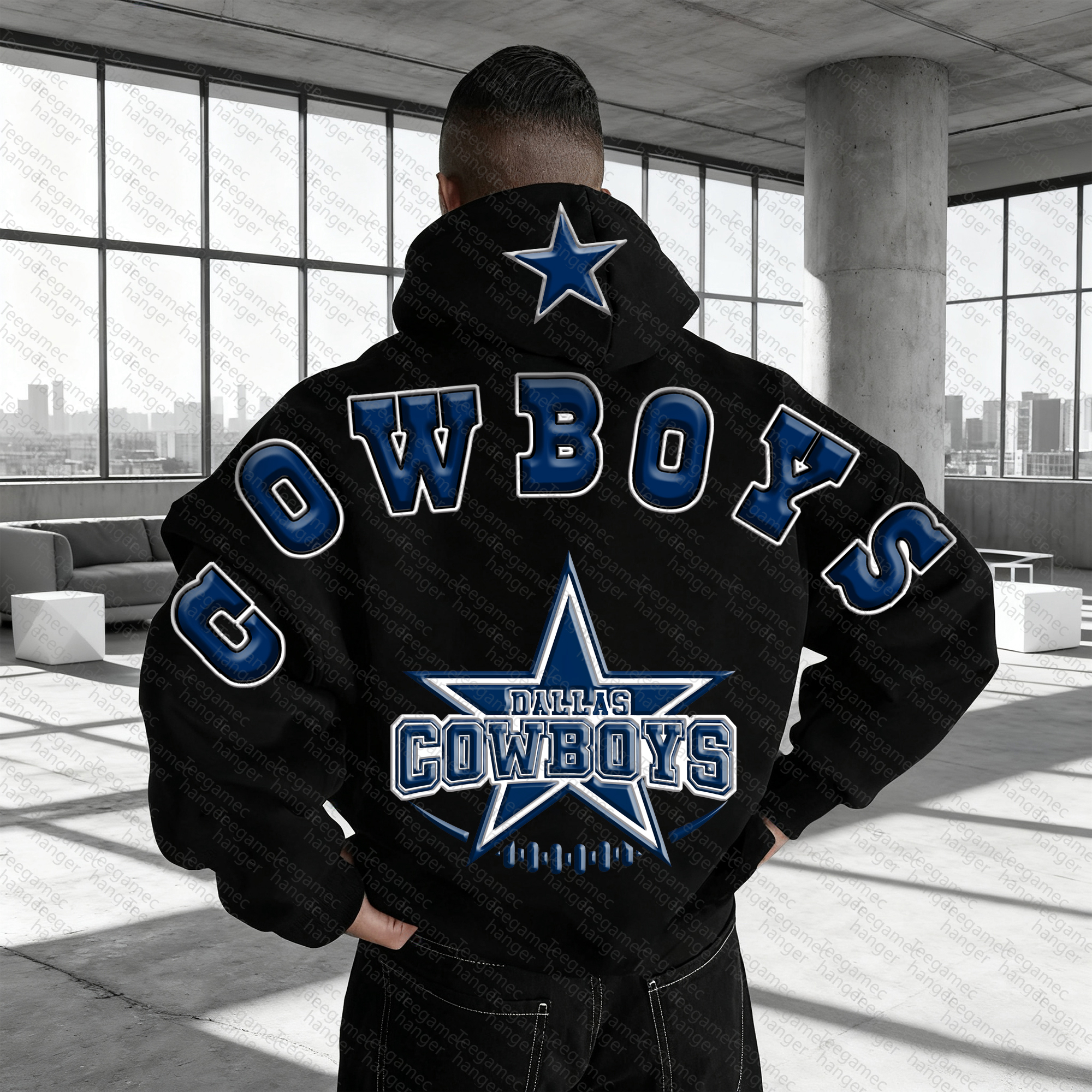Unisex "Dallas Cowboys" Graphic Streetwear Vintage Plush Hoodie