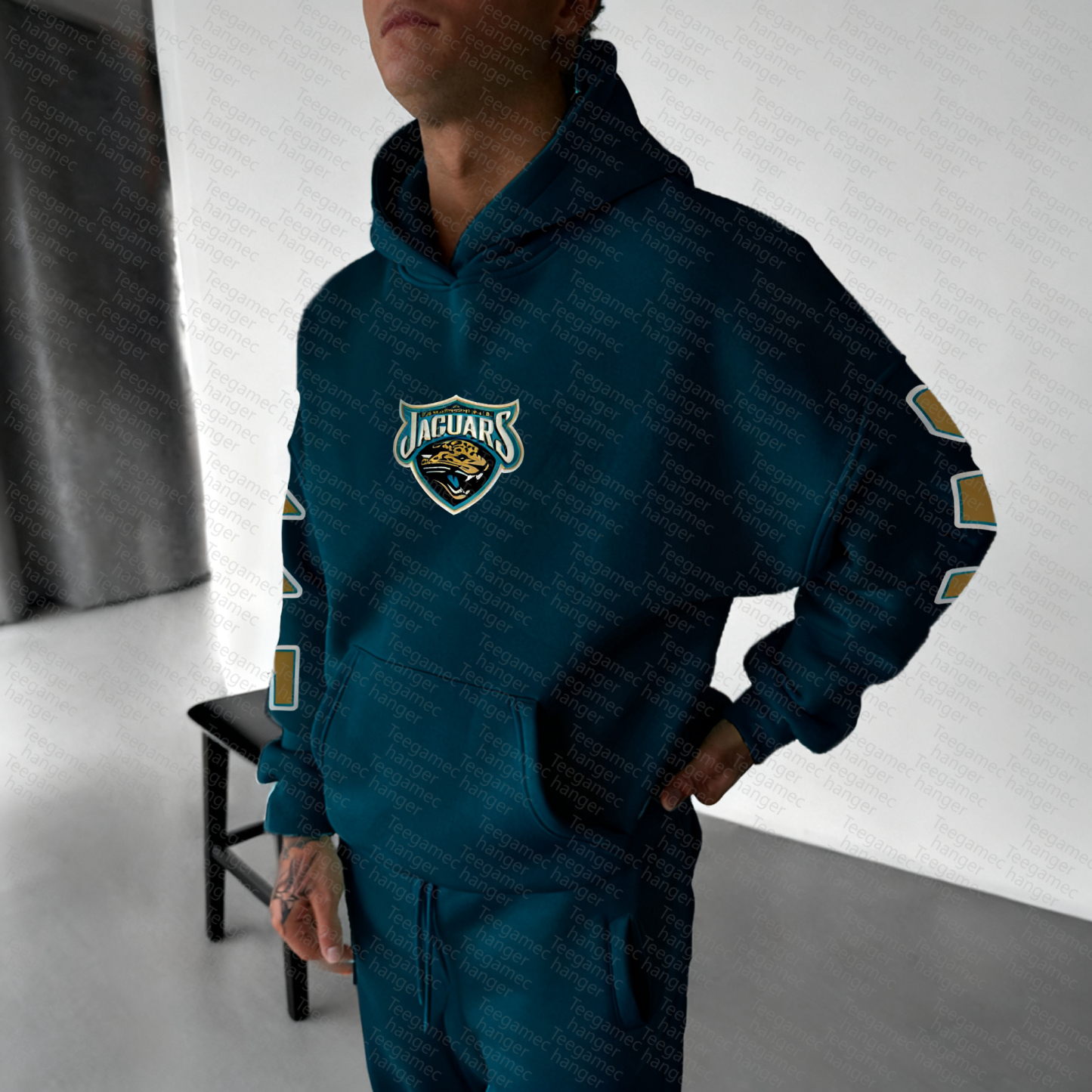 Unisex "Jacksonville Jaguars" Graphic Streetwear Vintage Plush Hoodie