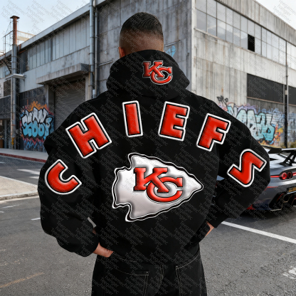 Unisex "Kansas City Chiefs" Graphic Streetwear Vintage Plush Hoodie